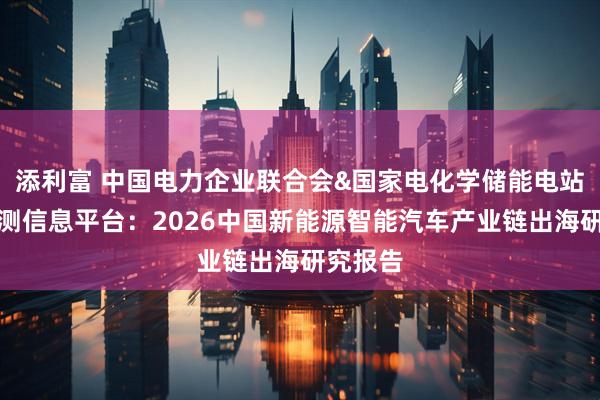 添利富 中国电力企业联合会&国家电化学储能电站安全监测信息平台：2026中国新能源智能汽车产业链出海研究报告